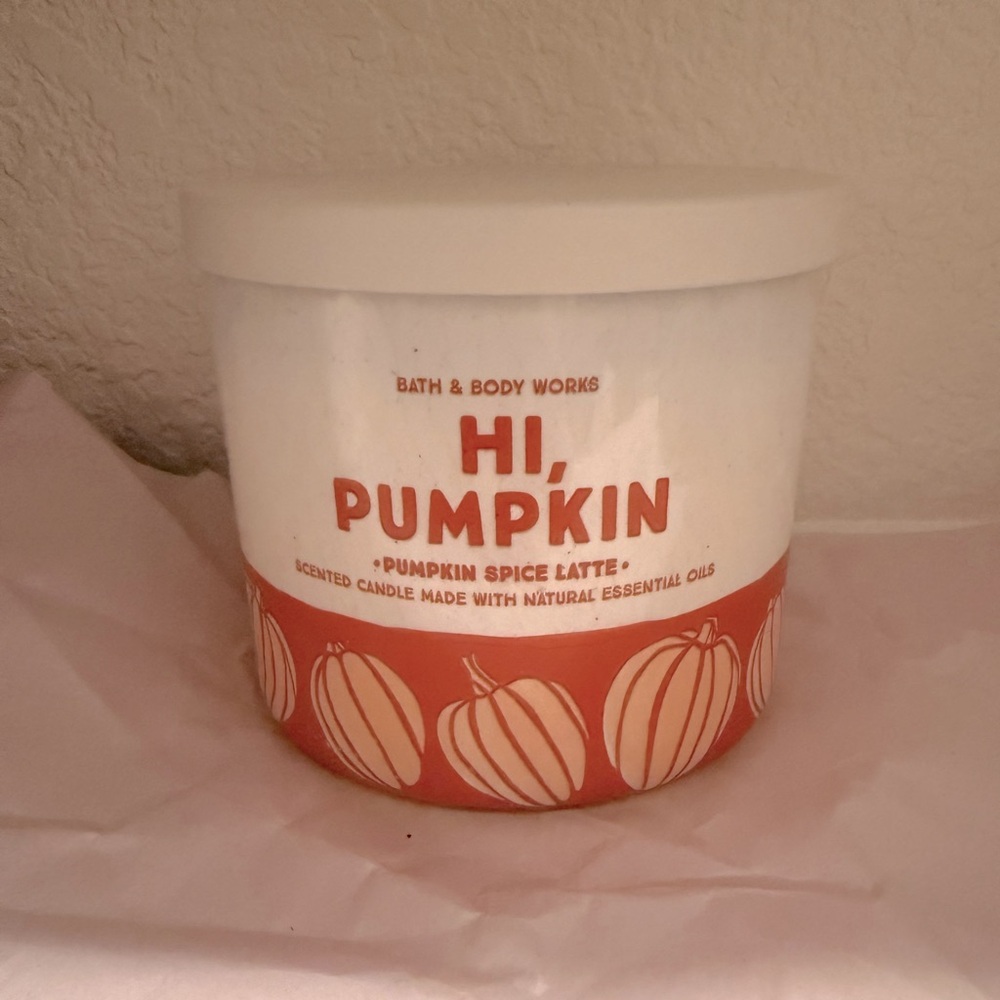 Bath And Body Works Hi Pumpkin, Pumpkin Spice Latte 3-Wick Candle Large 14.5 Oz